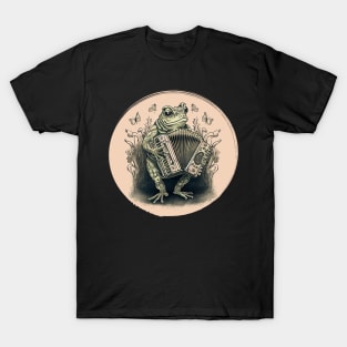 Cottagecore Frog With Accordion T-Shirt